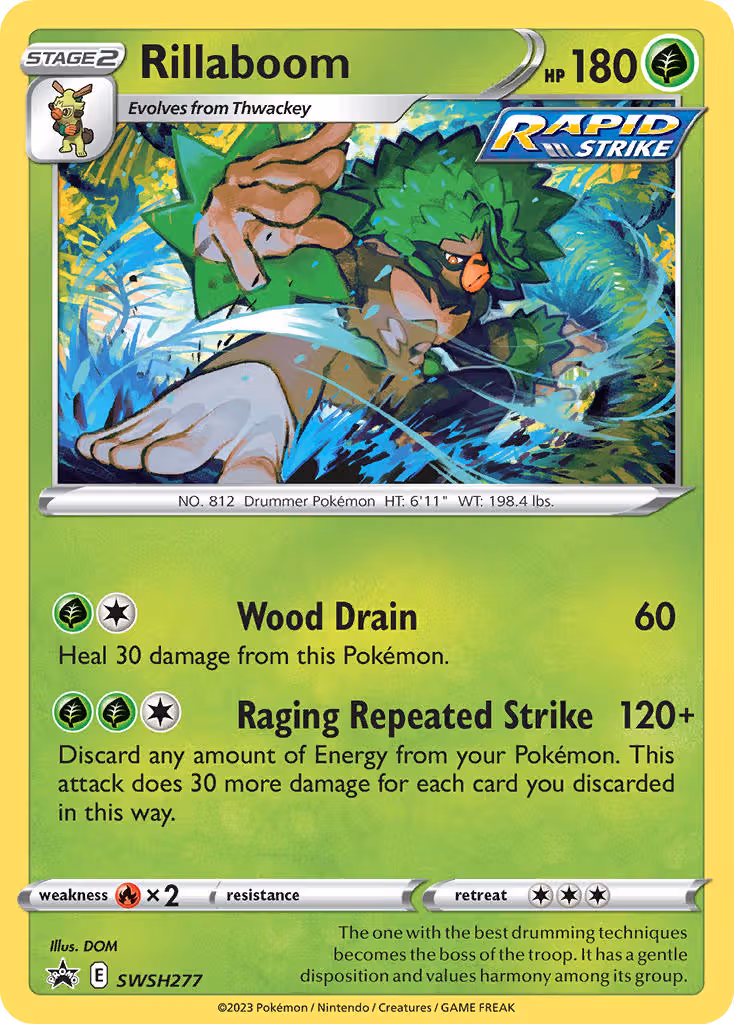 Rillaboom SWSH277 Pokemon card