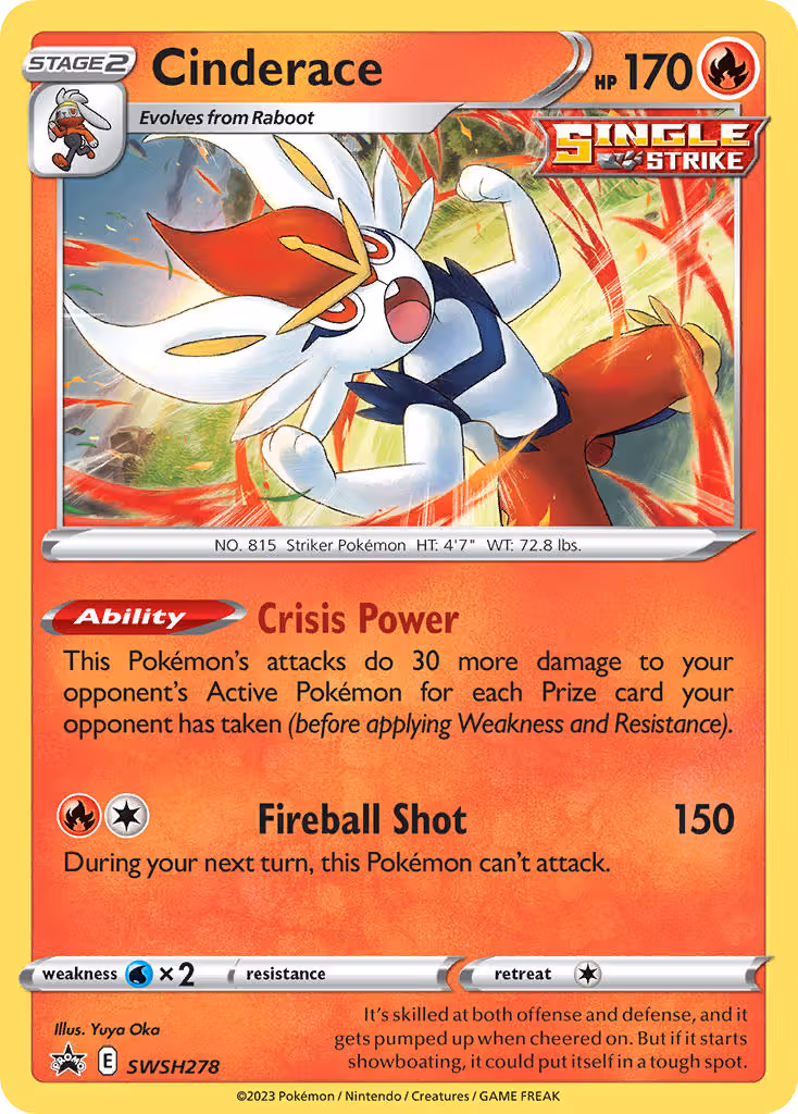 Cinderace SWSH278 Pokemon card