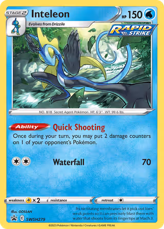 Inteleon SWSH279 Pokemon card