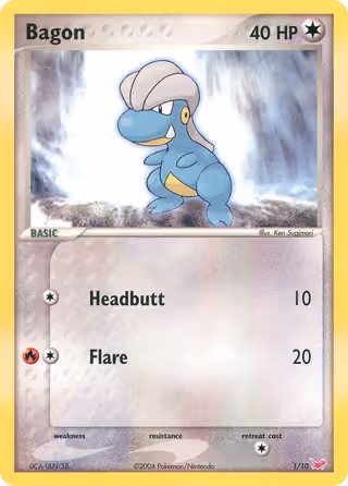 Bagon 1/10 Pokemon card