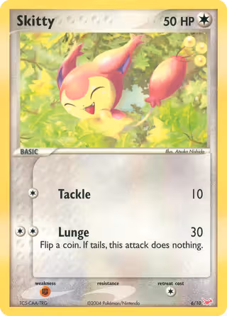 Skitty 6/10 Pokemon card