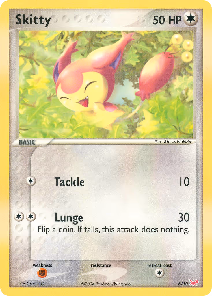 Skitty 6/10 Pokemon card