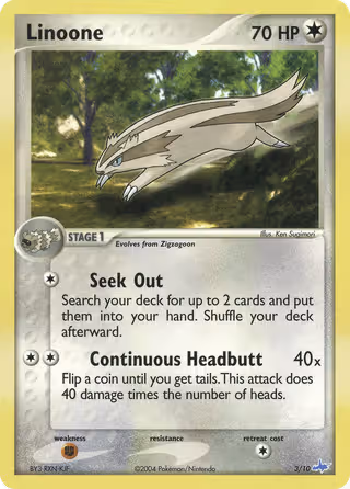 Linoone 3/10 Pokemon card