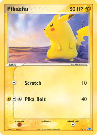 Pikachu 6/10 Pokemon card