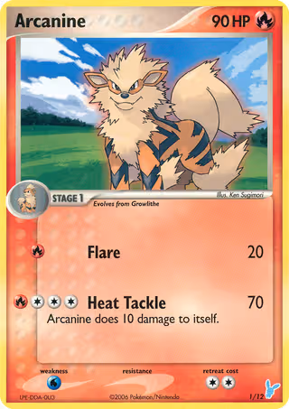 Arcanine 1/12 Pokemon card