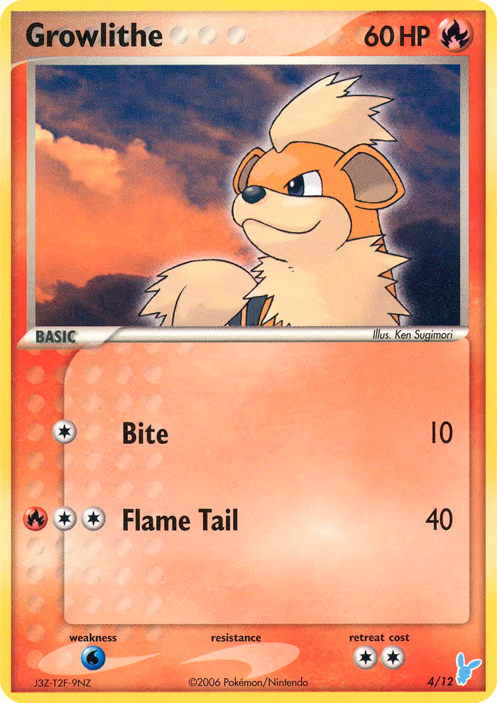 Growlithe 4/12 Pokemon card