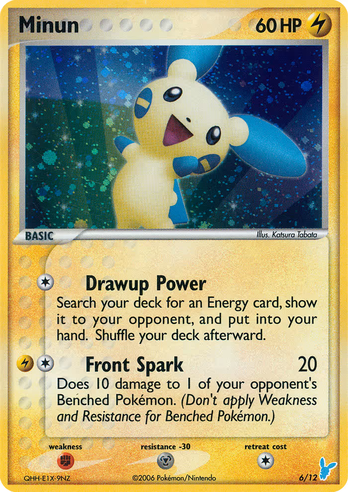 Minun 6/12 Pokemon card