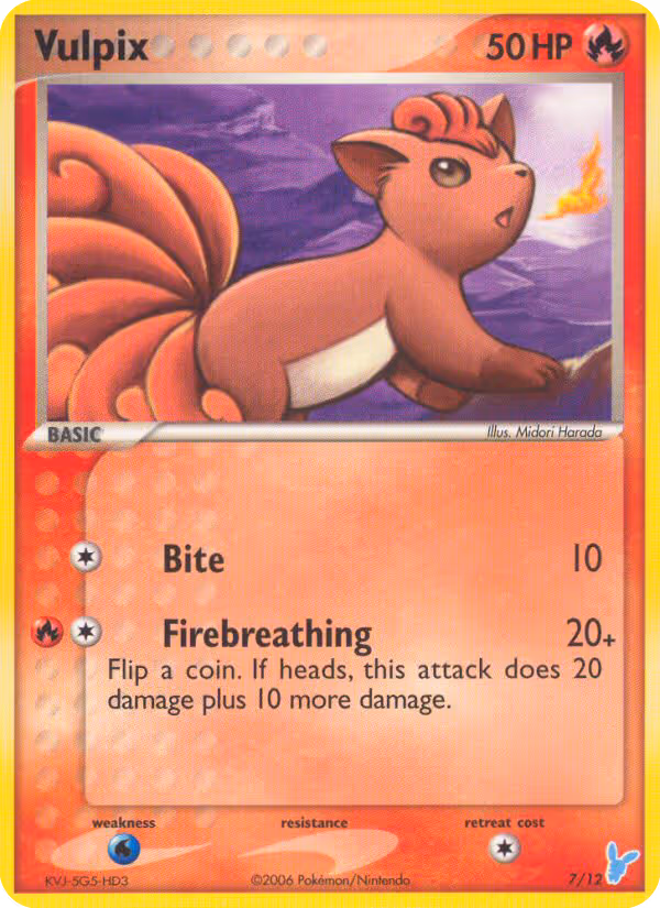 Vulpix 7/12 Pokemon card