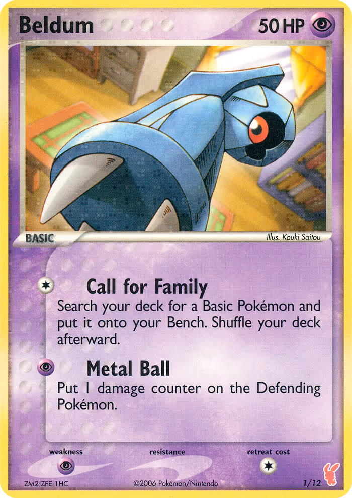 Beldum 1/12 Pokemon card
