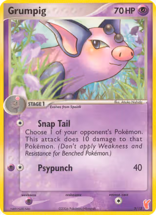 Grumpig 3/12 Pokemon card