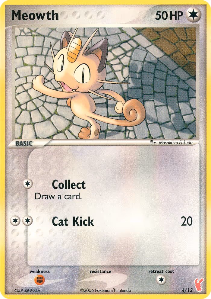 Meowth 4/12 Pokemon card