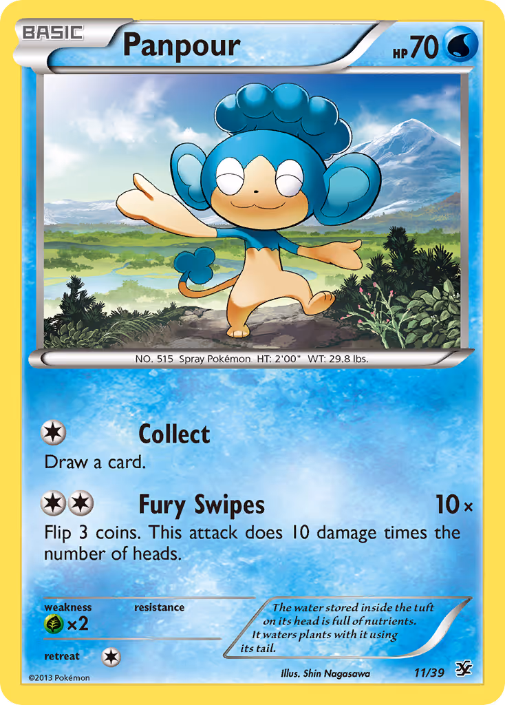 Panpour 11/39 Pokemon card