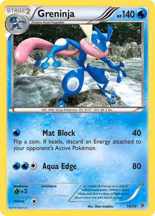 Greninja 14/39 Pokemon card