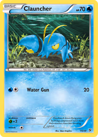 Clauncher 15/39 Pokemon card