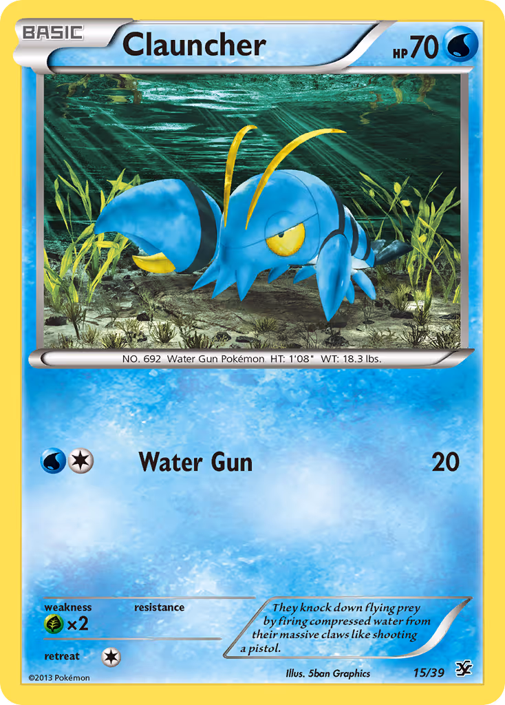 Clauncher 15/39 Pokemon card