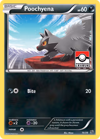 Poochyena 16/39 Pokemon card