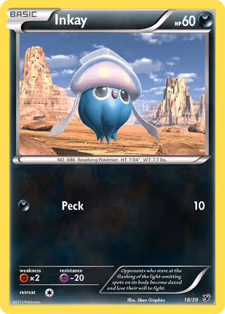 Inkay 18/39 Pokemon card