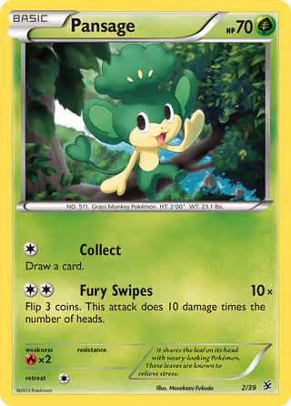 Pansage 2/39 Pokemon card