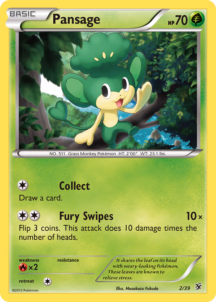 Pansage 2/39 Pokemon card