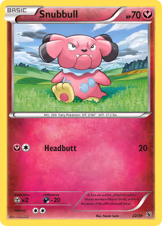 Snubbull 22/39 Pokemon card