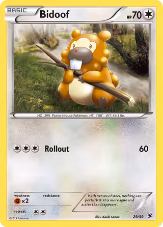 Bidoof 29/39 Pokemon card