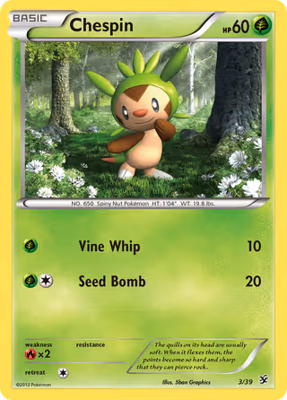 Chespin 3/39 Pokemon card