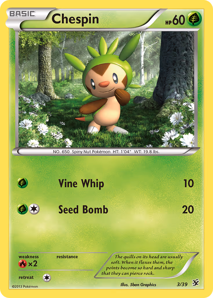 Chespin 3/39 Pokemon card