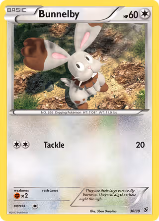 Bunnelby 30/39 Pokemon card