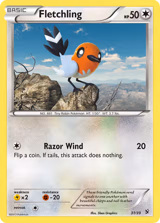 Fletchling 31/39 Pokemon card
