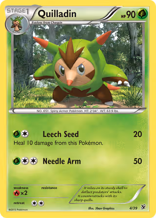 Quilladin 4/39 Pokemon card