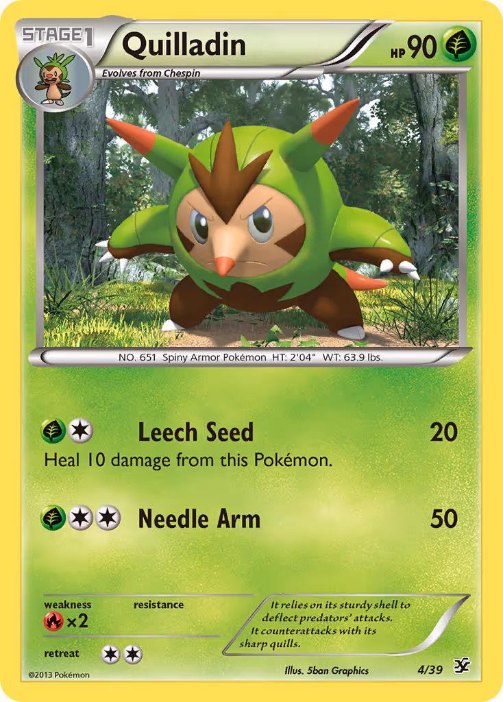 Quilladin 4/39 Pokemon card