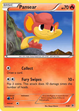 Pansear 7/39 Pokemon card