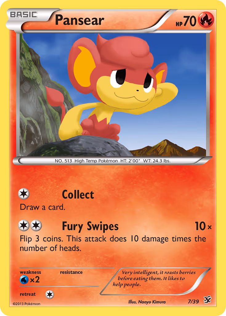 Pansear 7/39 Pokemon card