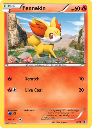 Fennekin 8/39 Pokemon card