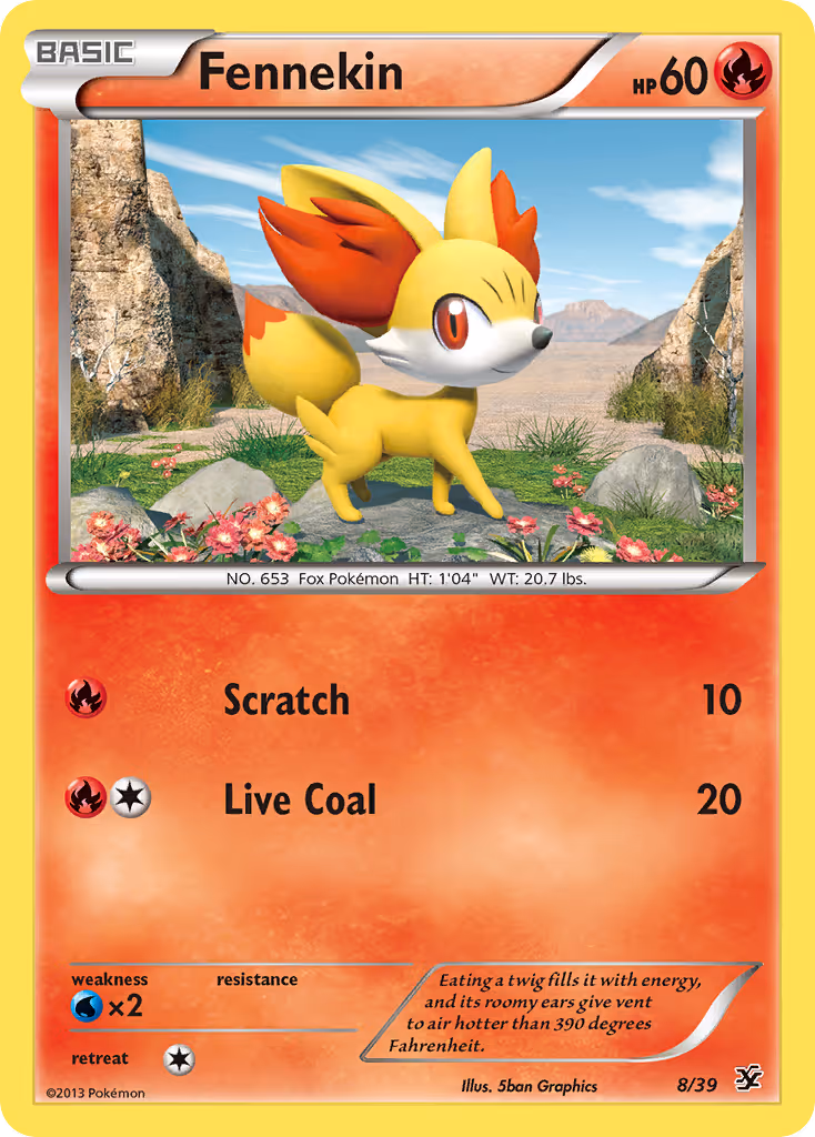 Fennekin 8/39 Pokemon card