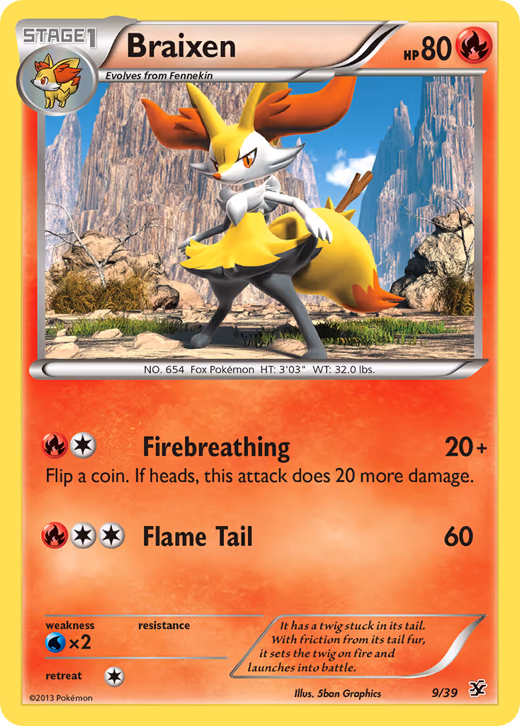 Braixen 9/39 Pokemon card