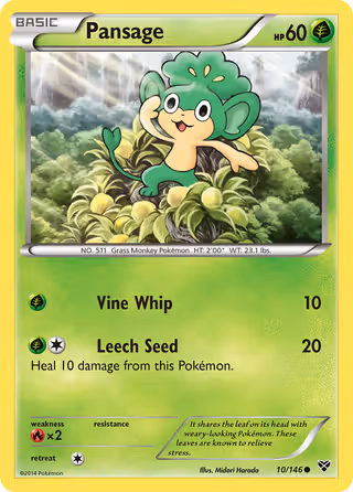 Pansage 10/146 Pokemon card