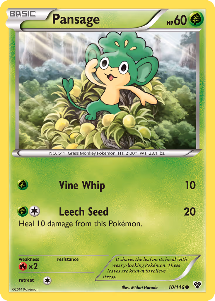 Pansage 10/146 Pokemon card