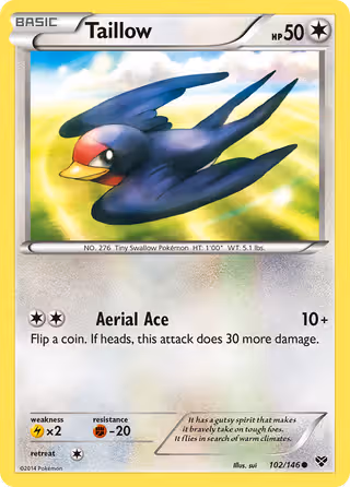 Taillow 102/146 Pokemon card