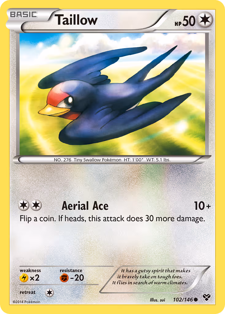 Taillow 102/146 Pokemon card