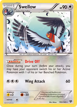 Swellow 103/146 Pokemon card