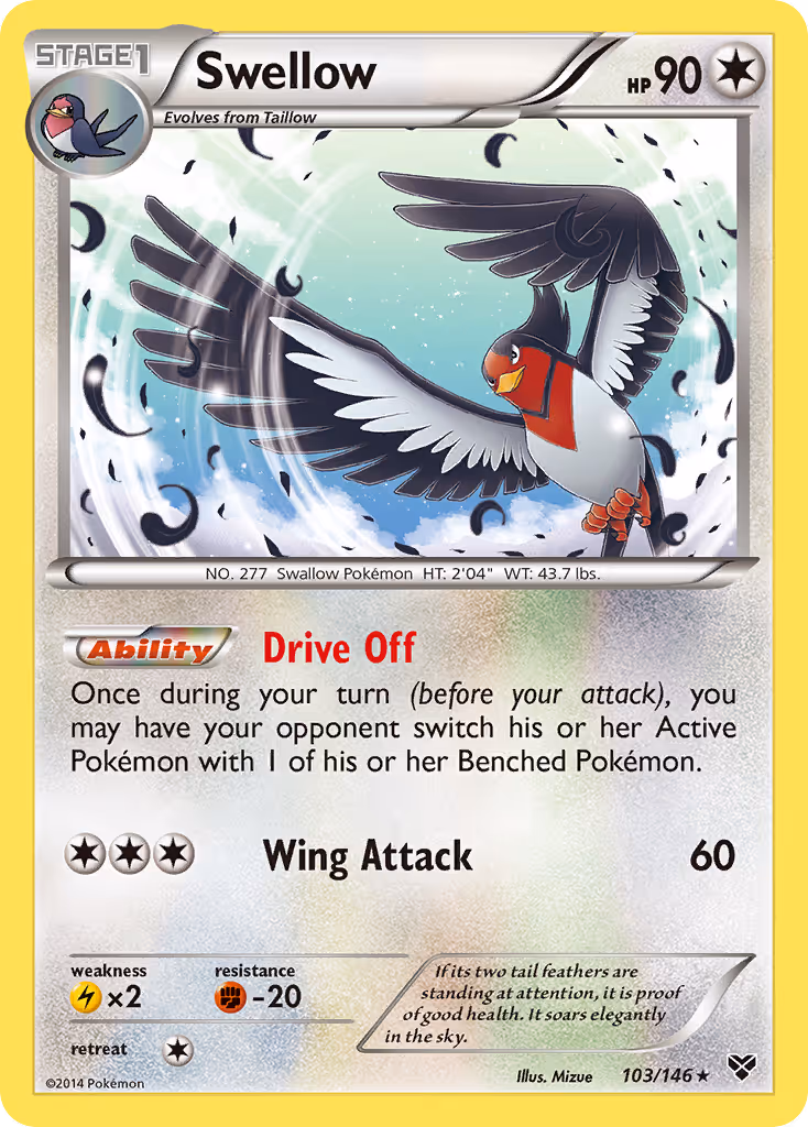 Swellow 103/146 Pokemon card