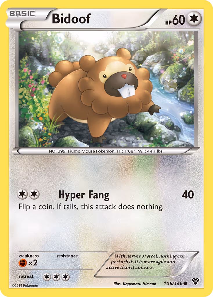 Bidoof 106/146 Pokemon card