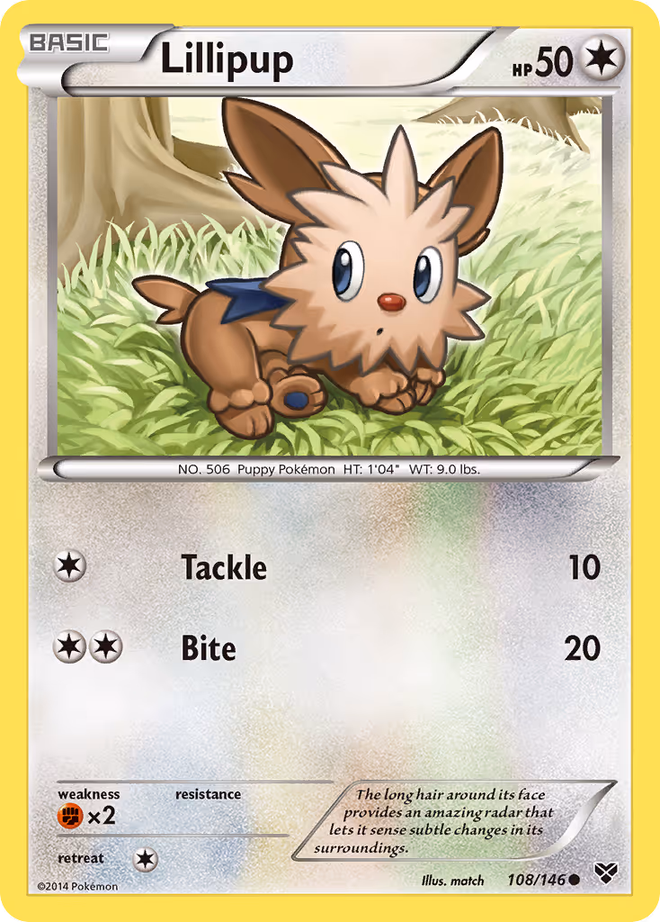 Lillipup 108/146 Pokemon card