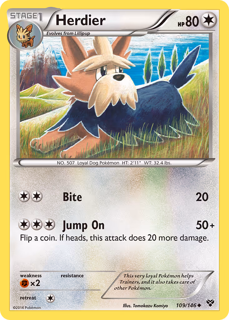 Herdier 109/146 Pokemon card