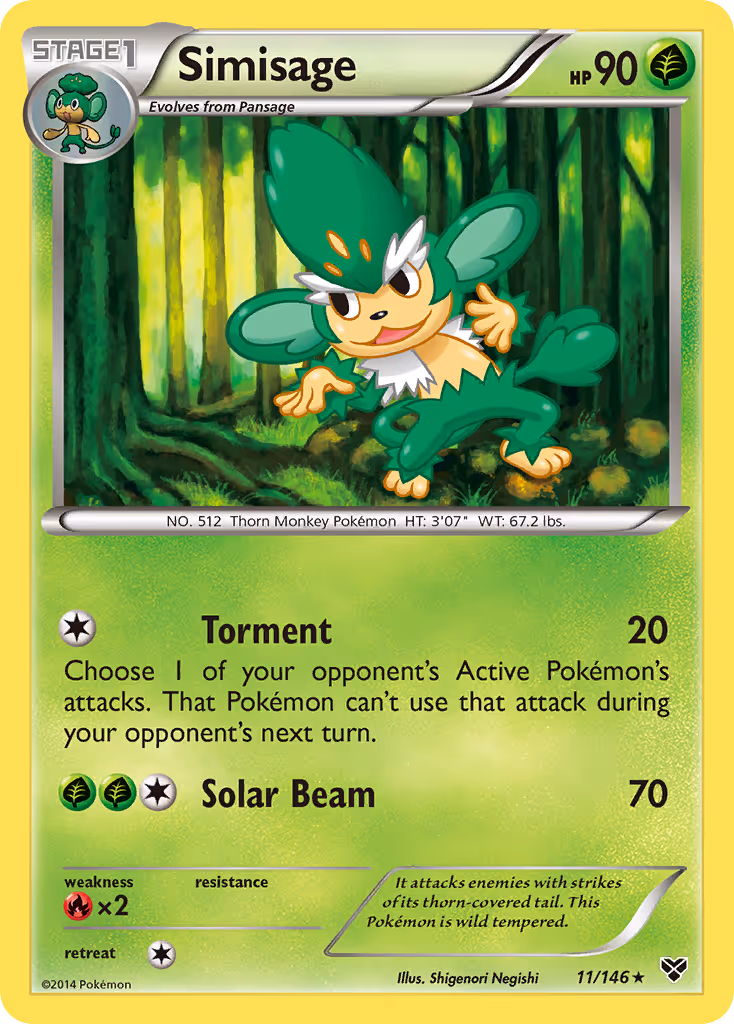 Simisage 11/146 Pokemon card