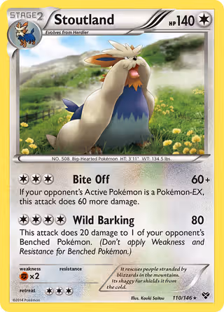 Stoutland 110/146 Pokemon card