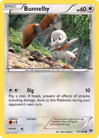Bunnelby 111/146 Pokemon card