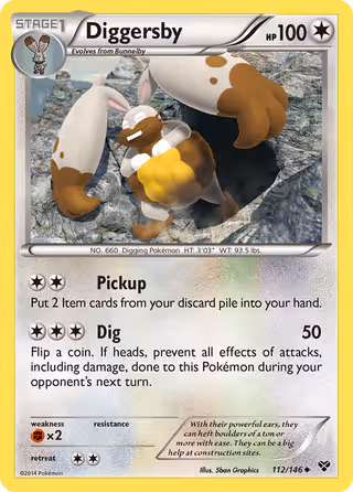 Diggersby 112/146 Pokemon card