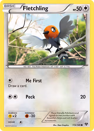 Fletchling 113/146 Pokemon card